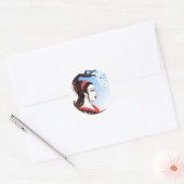 Fantasy Geisha Runder Aufkleber (Umschlag)