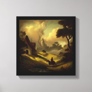 Fantasy-Gemälde 2 - Mittelalterliche Landschaft Leinwanddruck