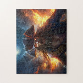 Fantasy-Gemälde Flammender Pirat in einer Kampfsze Puzzle (Vertikal)