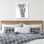 Fantasy Gemustert Elephant Doodle 6 Leinwanddruck (Insitu (Schlafzimmer))