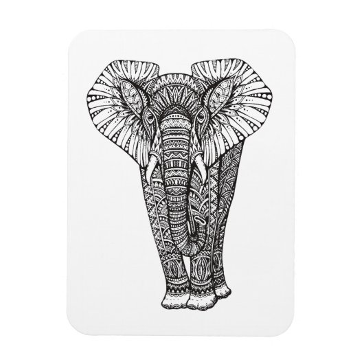 Fantasy Gemustert Elephant Doodle Magnet (Vertikal)