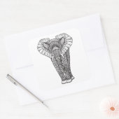 Fantasy Gemustert Elephant Doodle Quadratischer Aufkleber (Umschlag)