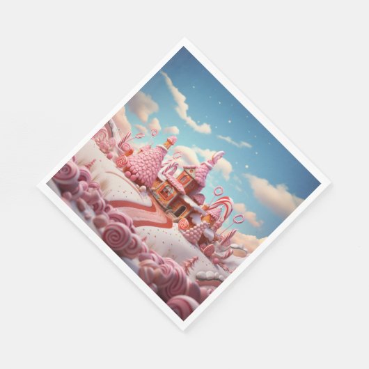 Fantasy Gingerbrett House mit Candies 1 Papier Serviette (Ecke)