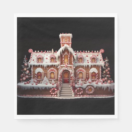 Fantasy Gingerbrett House mit Candies 2 Serviette (Vorderseite)
