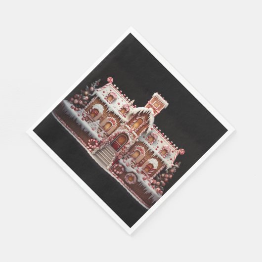 Fantasy Gingerbrett House mit Candies 2 Serviette (Ecke)