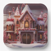 Fantasy Gingerbrett House mit Candies 3 Pappteller (Vorderseite)