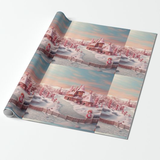 Fantasy Gingerbrett House mit Candies 4 Geschenkpapier (Ungerollt)