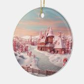 Fantasy Gingerbrett House mit Candies 4 Keramik Ornament (Links)