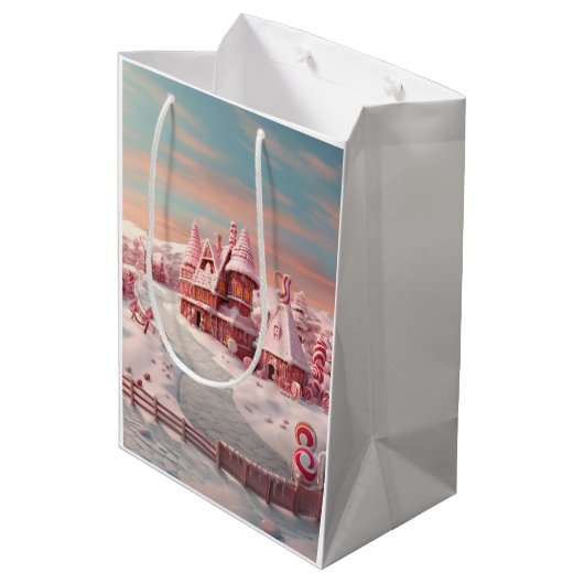 Fantasy Gingerbrett House mit Candies 4 Mittlere Geschenktüte (Rückseite Schrägansicht)