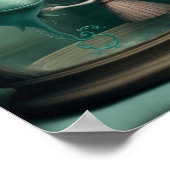 Fantasy Girl and Aquarium Kreatur Poster (Ecke)