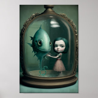 Fantasy Girl and Aquarium Kreatur Poster