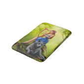 Fantasy Girl Fee und Freund Wolf Bath Mat Badematte (Schrägansicht)