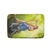 Fantasy Girl Fee und Freund Wolf Bath Mat Badematte (Vorderseite)