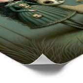 Fantasy Girl im Wald mit dem Mond Poster (Ecke)