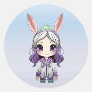 Fantasy Girl mit Bunny Ears Stickers