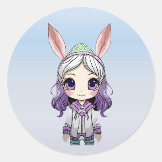 Fantasy Girl mit Bunny Ears Stickers