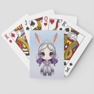 Fantasy Girl mit sonnigen Ohren Spielkarten