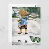 Fantasy Girl Puddle Jumping Postcard Postkarte (Vorne/Hinten)