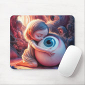 Fantasy Girl umarmt ein Auge Mousepad (Mit Mouse)