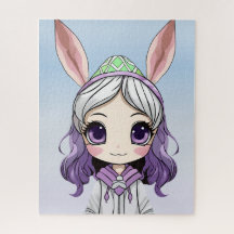 Fantasy Girl with Bunny Ears Jigsaw Puzzle