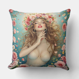 Fantasy Girls hören Blume Kissen