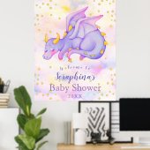 Fantasy Girls Lila Dragon Baby Dusche Willkommen Poster (Heimbüro)