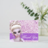 Fantasy Girly Blonde Diamond Girl Postcard Postkarte (Stehend Vorderseite)