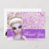 Fantasy Girly Blonde Diamond Girl Postcard Postkarte (Vorne/Hinten)