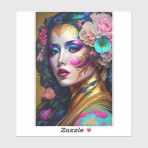 Fantasy Glam Pop Art Aufkleber