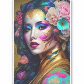 Fantasy Glam Pop Art Aufkleber (Vorderseite)