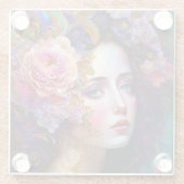 Fantasy Glam Pop Art Glass Untersetzer (Rückseite)