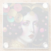 Fantasy Glam Pop Art Glass Untersetzer (Rückseite)