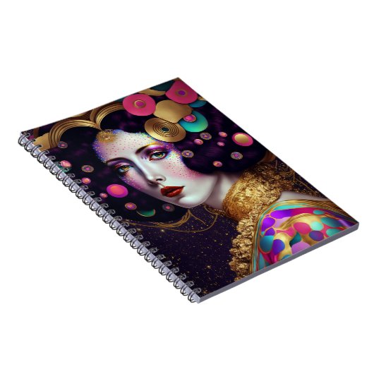 Fantasy Glam Woman Pop Art Notebook Notizblock (Rechte Seite)