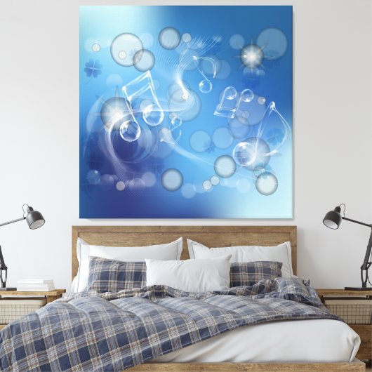 Fantasy Glass Musiknoten Wrapped Canvas Leinwanddruck (Insitu (Schlafzimmer))