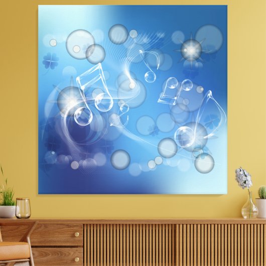 Fantasy Glass Musiknoten Wrapped Canvas Leinwanddruck (Insitu (Wohnzimmer))