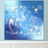 Fantasy Glass Musiknoten Wrapped Canvas Leinwanddruck (Insitu (Holzboden))