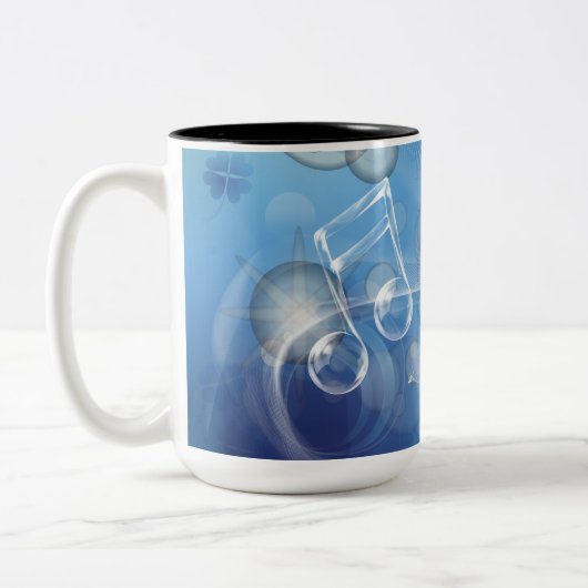 Fantasy Glass Musiknoten Zweifarbige Tasse (Links)
