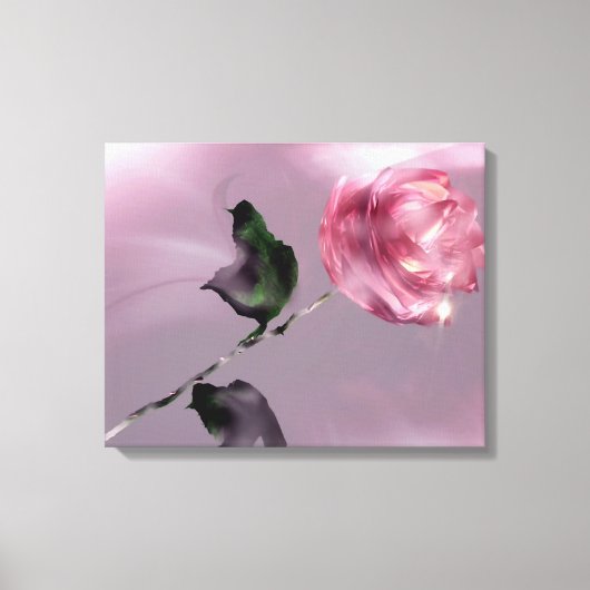 Fantasy Glassy Pink Rose Blütenblütenblüte Canvas Leinwanddruck (Vorderseite)