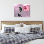 Fantasy Glassy Pink Rose Blütenblütenblüte Canvas Leinwanddruck (Insitu (Schlafzimmer))