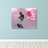 Fantasy Glassy Pink Rose Blütenblütenblüte Canvas Leinwanddruck (Insitu (Holzboden))