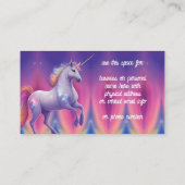 Fantasy Glitter Rainbow Unicorn Cosmic Clouds Visitenkarte (Rückseite)