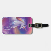 Fantasy Glitzer Rainbow Unicorn Kosmische Wolken Gepäckanhänger (Vorderseite horizontal)