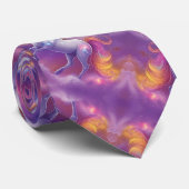 Fantasy Glitzer Rainbow Unicorn Kosmische Wolken Krawatte (Gerollt)