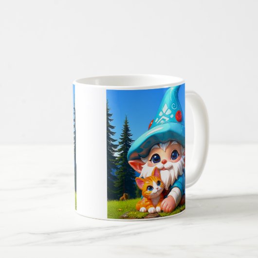 Fantasy Gnome Cat Kaffeetasse (VorderseiteRechts)