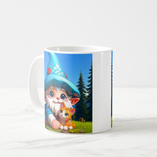 Fantasy Gnome Cat Kaffeetasse (Vorderseite Links)