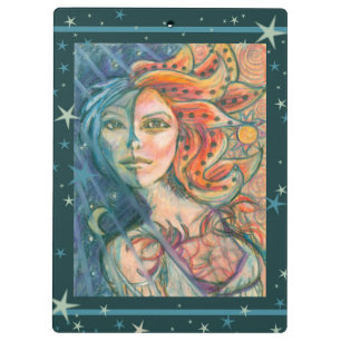 Fantasy Goddess Clipboard mit Mond und Sun Klemmbrett