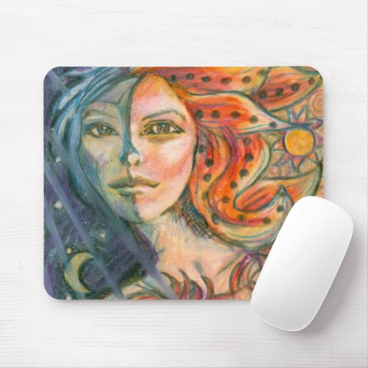 Fantasy Goddess Maus Pad mit Mond und Sun Mousepad (Mit Mouse)