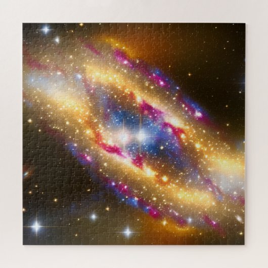 Fantasy Gold Blue and Pink Fun Nebula Image Puzzle (Horizontal)