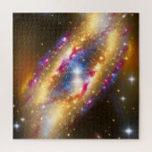 Fantasy Gold Blue and Pink Fun Nebula Image Puzzle (Vertikal)