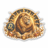 Fantasy Gold Sternzeichen Löwe Aufkleber (Vorderseite)